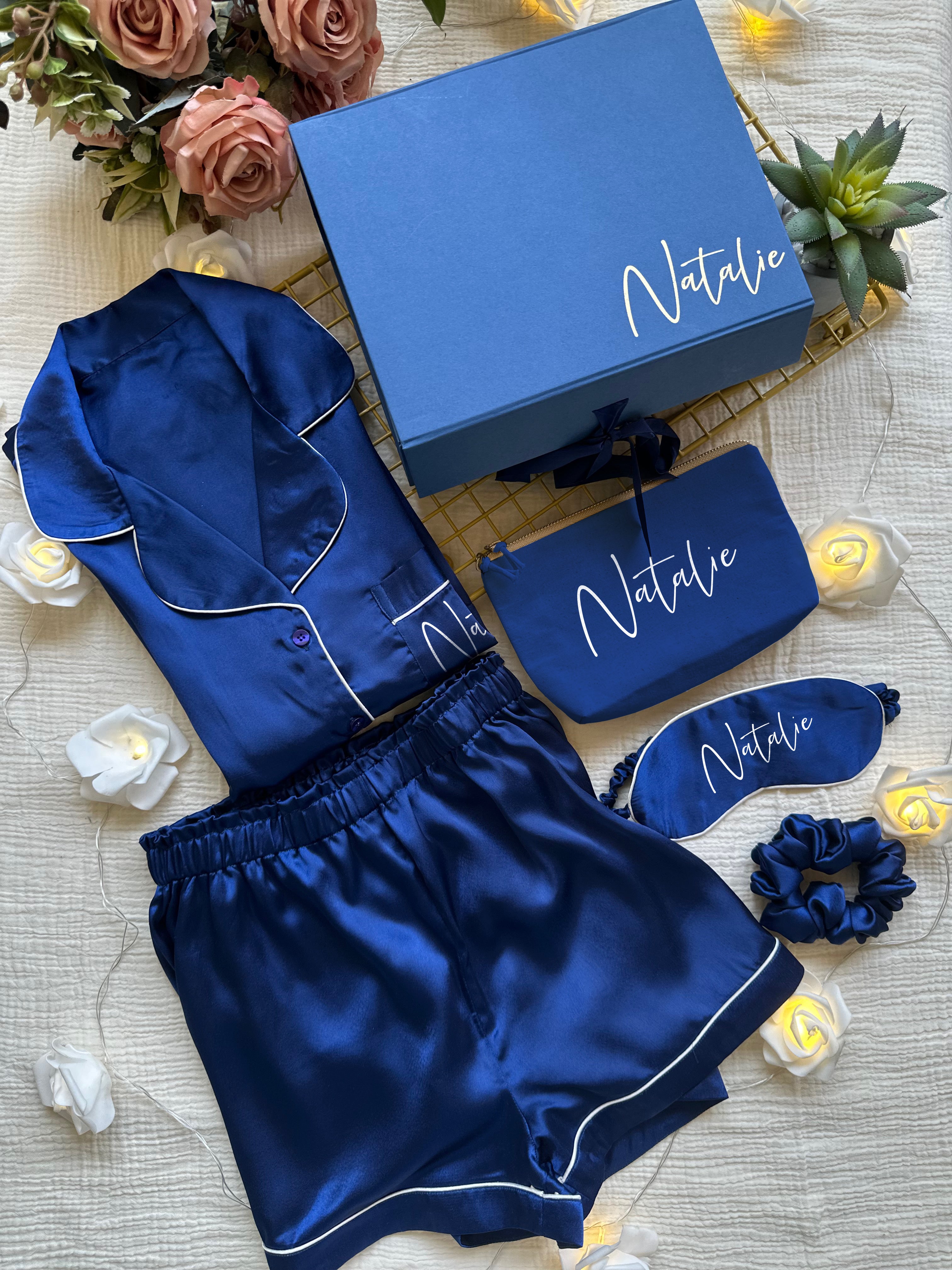 Personalized Navy Gold Thank you Box