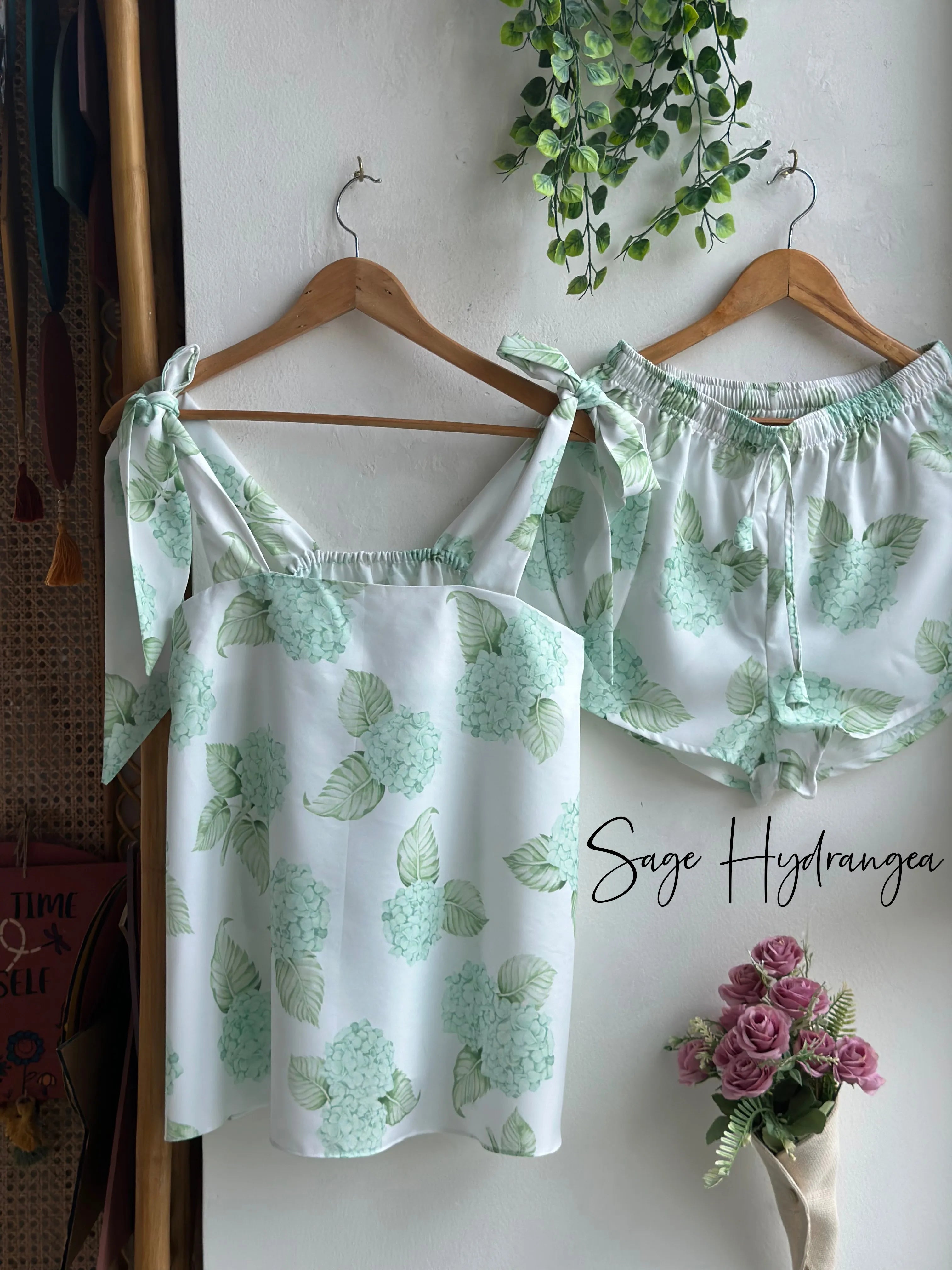 Bow Tie-Knot - Makeup Tank Hydrangea Pjs