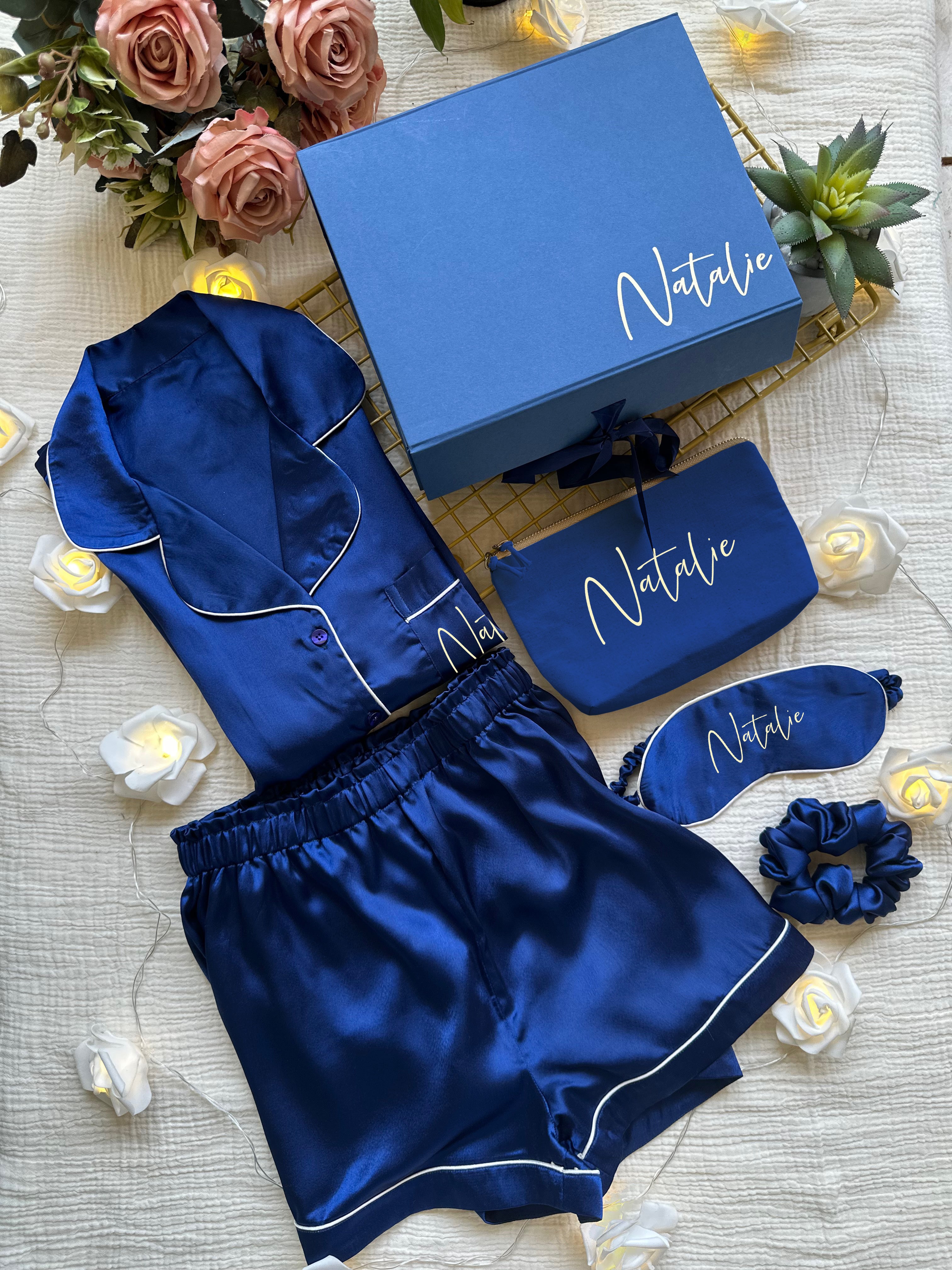 Personalized Navy Gold Thank you Box