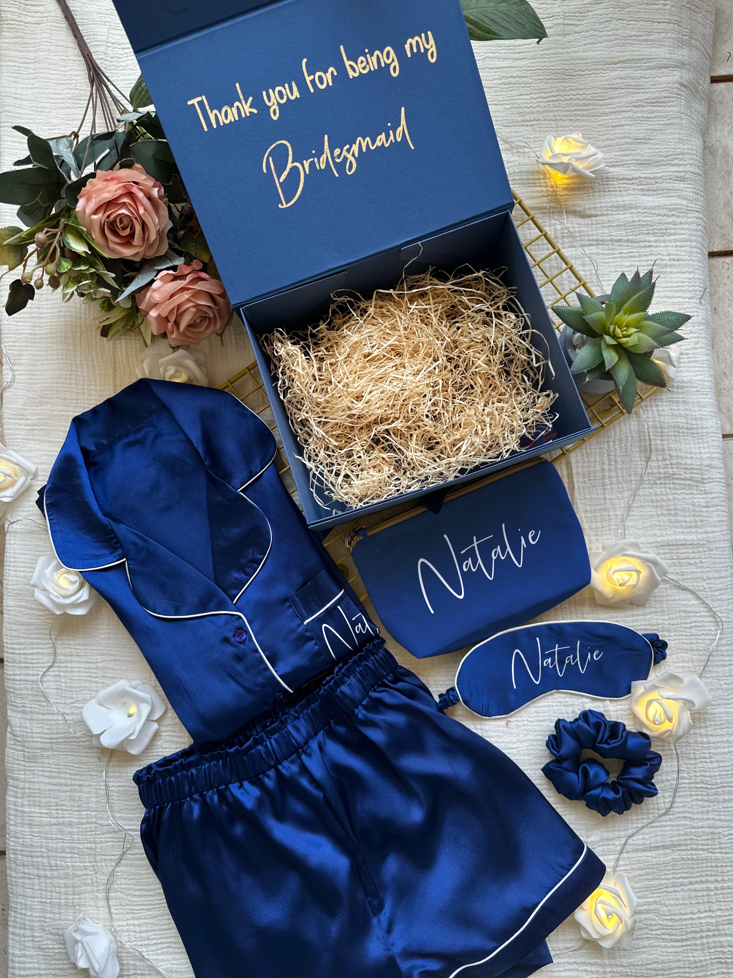 Personalized Navy Gold Thank you Box