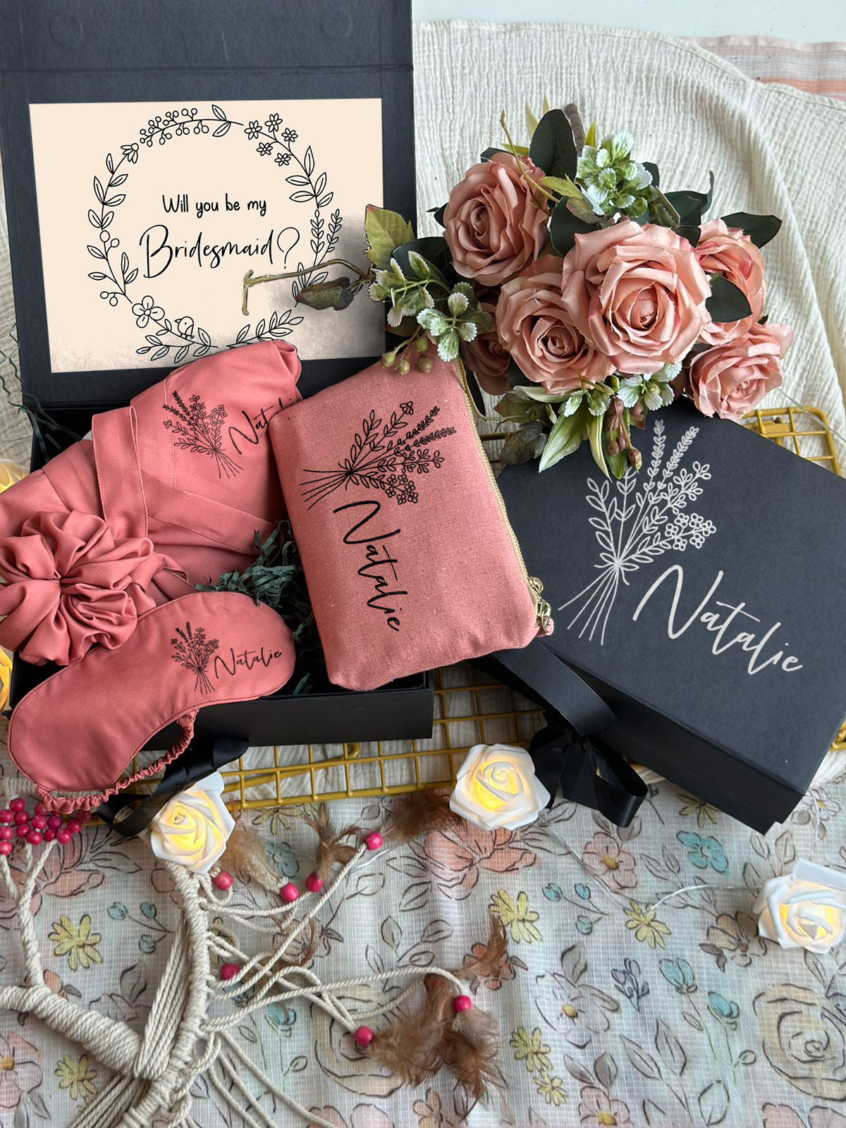 Personalized Boho Proposal Box