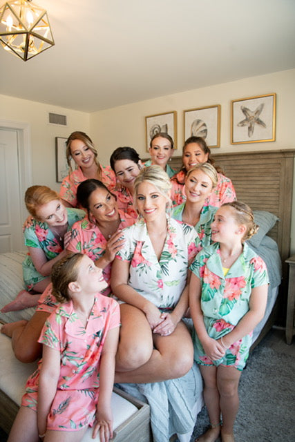 Tropical Flowers - Notched Collar Button-Down PJs