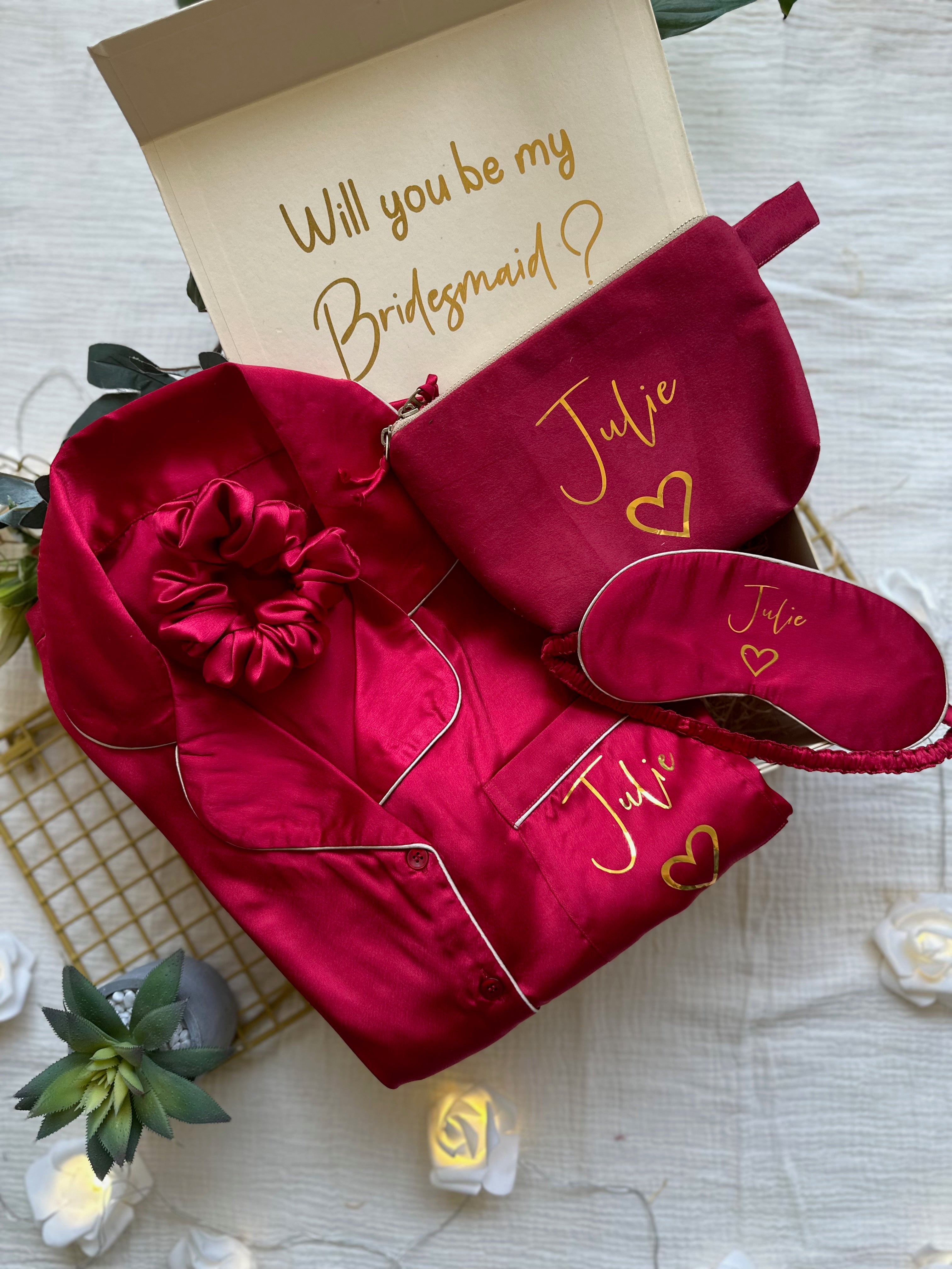 Personalized Ivory Gold Proposal Box