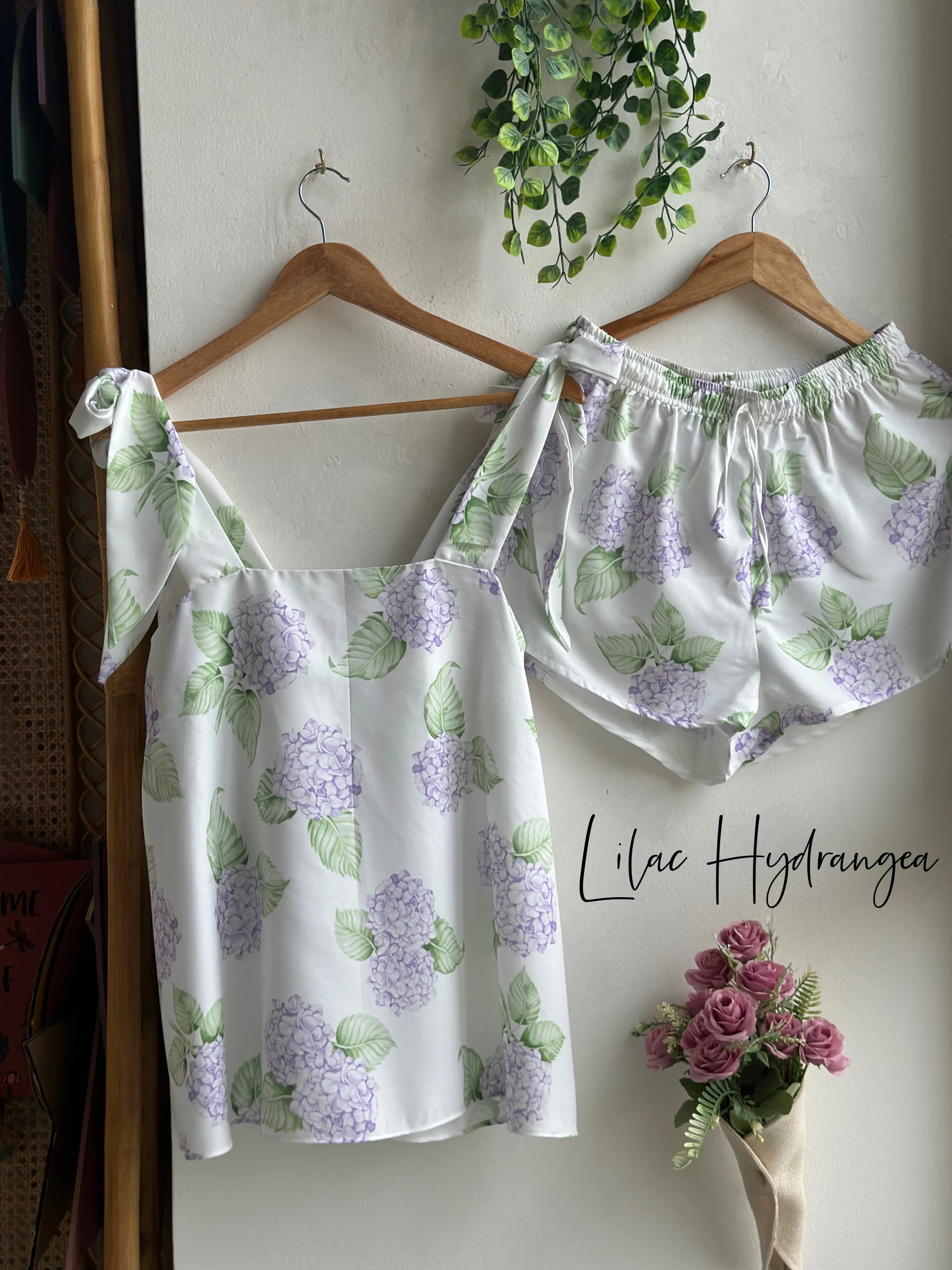 Bow Tie-Knot - Makeup Tank Hydrangea Pjs