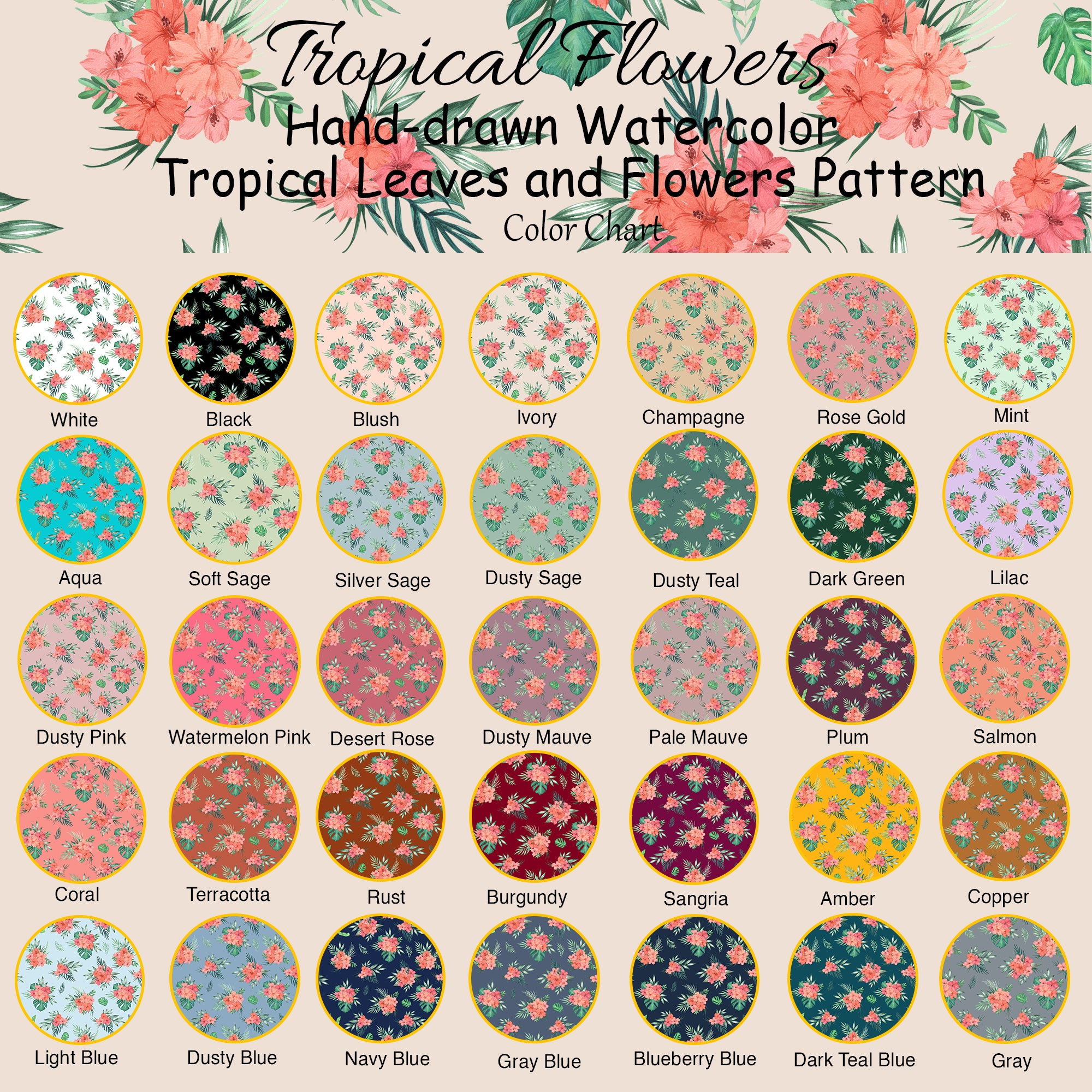 Tropical Flowers - Notched Collar Button-Down PJs