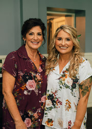 Wedding-Themed Notched Collar Button-Down PJs for Moms