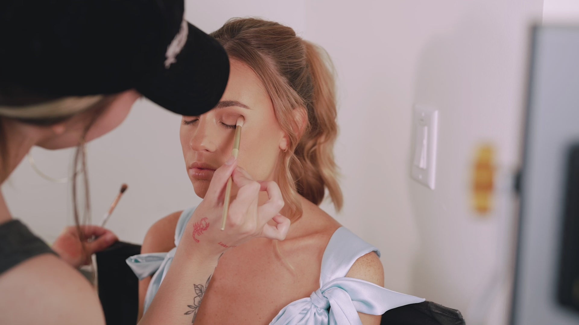 Load video: Bridal Bow Tie-Knot - Makeup Tank Silk Pjs