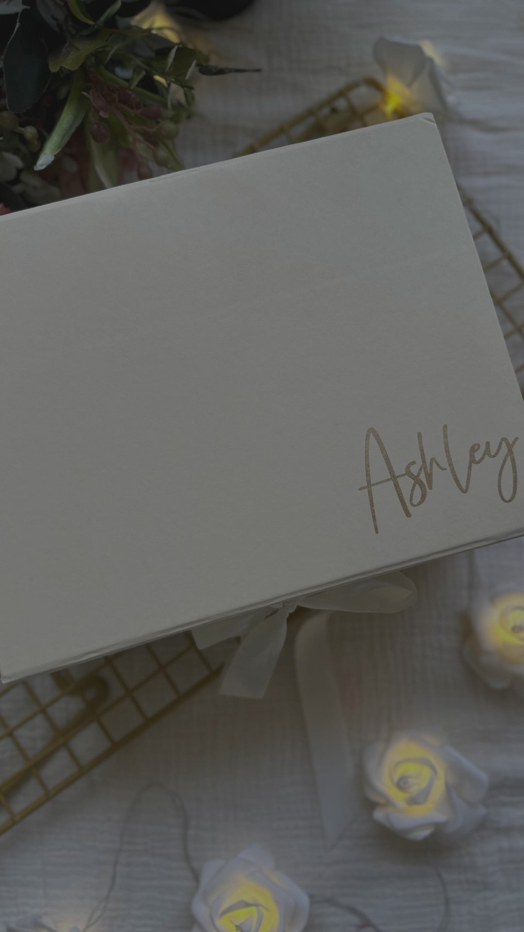 Load video: Personalized Ivory Gold Proposal Box